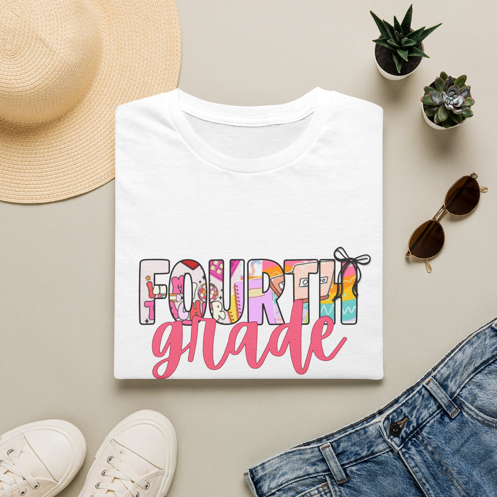 Fourth Grade T-Shirt — Colorful School Year Tee ("Fourth Grade" Text)