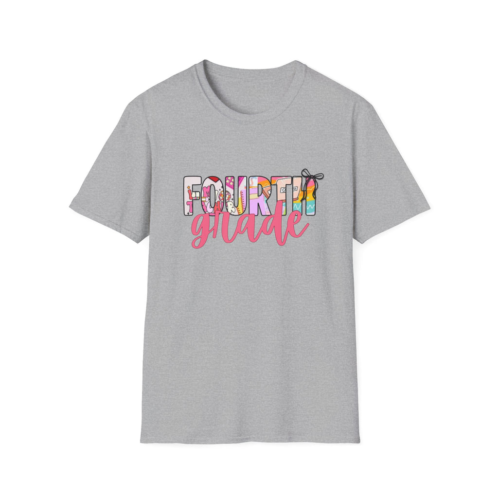 Fourth Grade T-Shirt — Colorful School Year Tee ("Fourth Grade" Text)