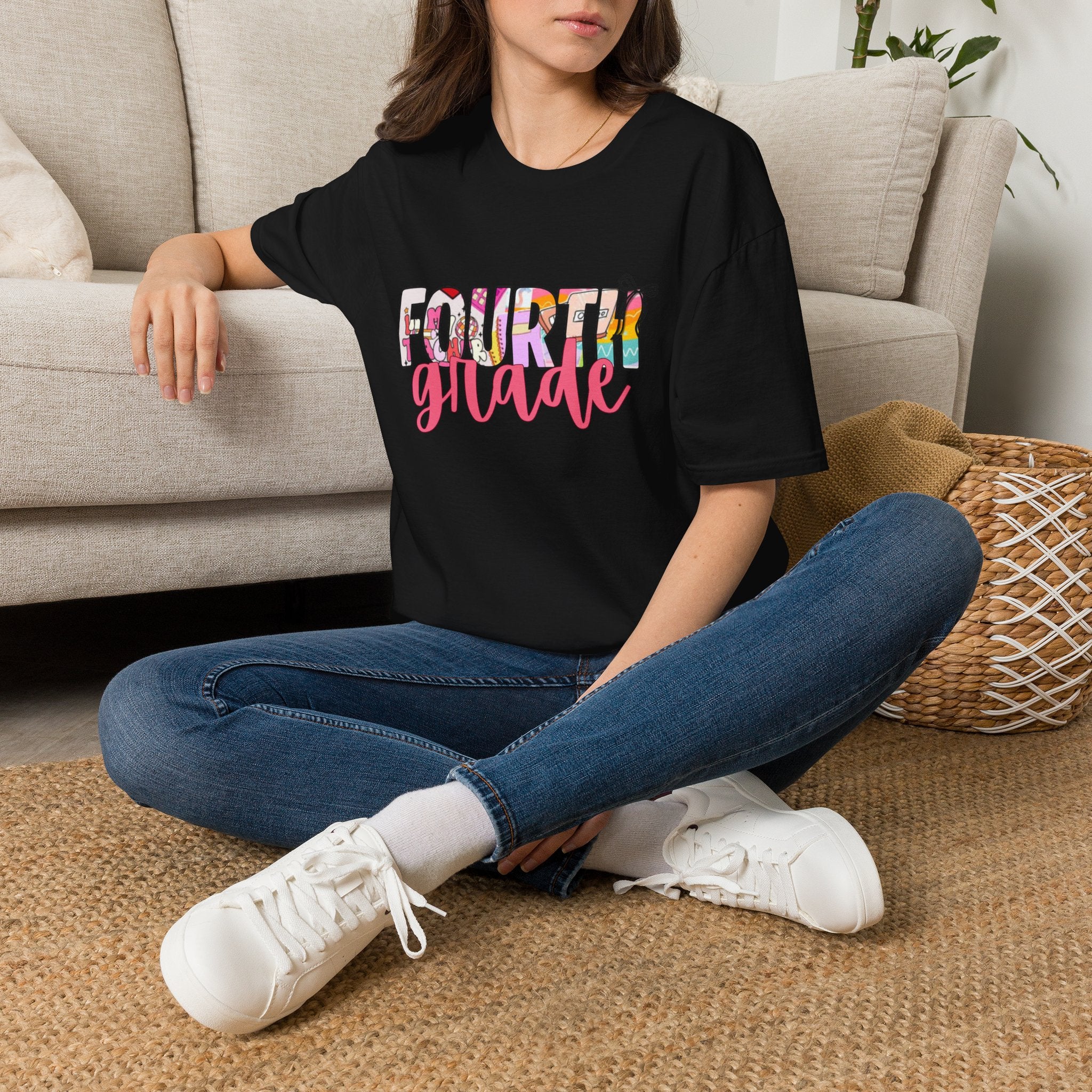 Fourth Grade T-Shirt — Colorful School Year Tee ("Fourth Grade" Text)