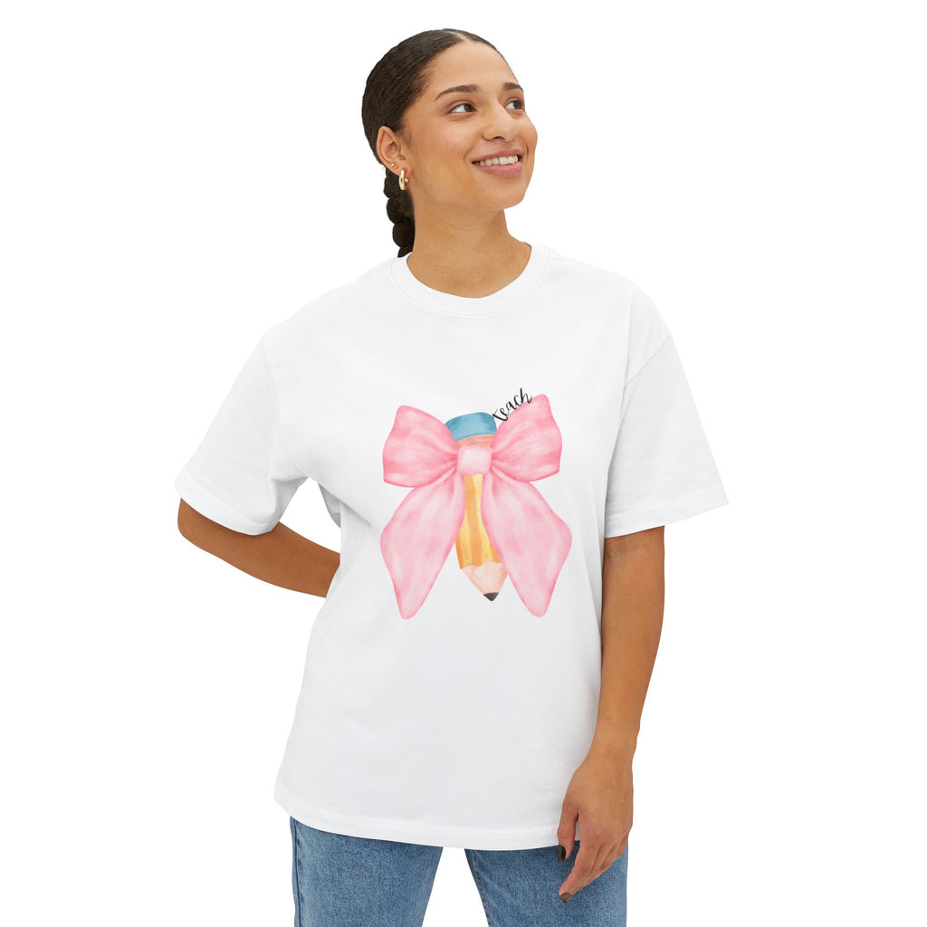 Cute Pencil with Pink Bow Tee — Teacher Appreciation / Back-to-School Shirt