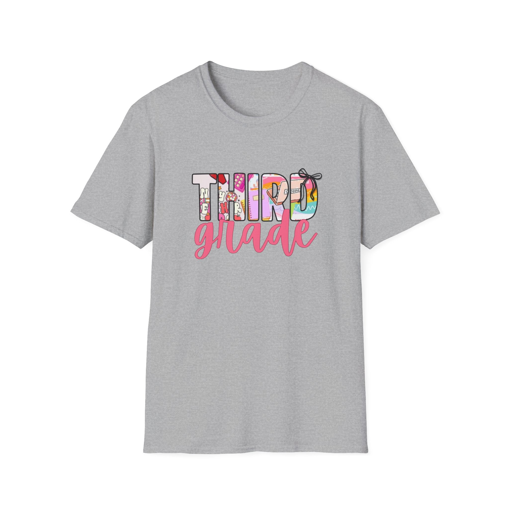 Third Grade Teacher T‑Shirt — Colorful Floral Back‑to‑School Tee