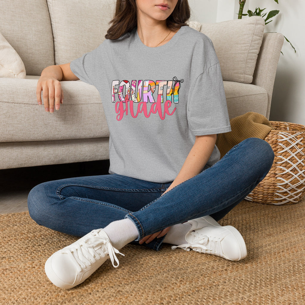 Fourth Grade T-Shirt — Colorful School Year Tee ("Fourth Grade" Text)