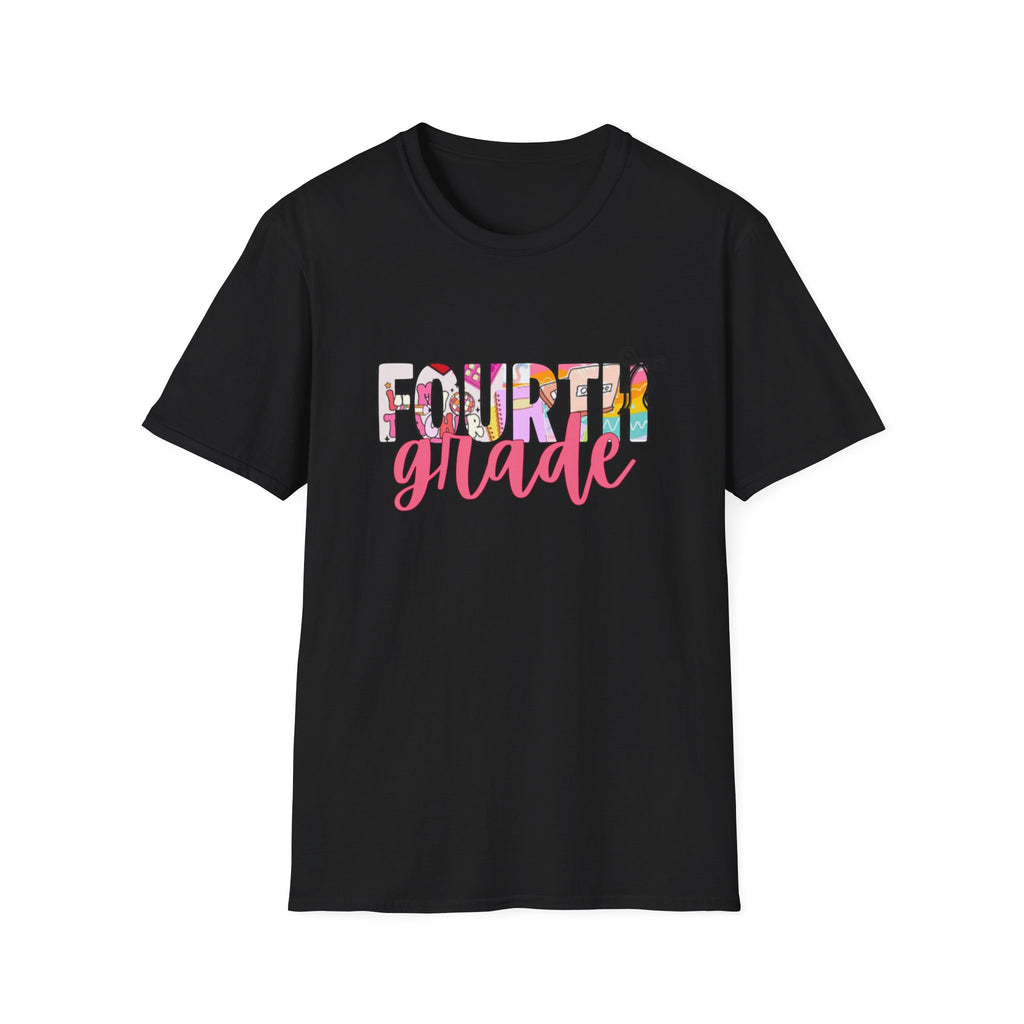 Fourth Grade T-Shirt — Colorful School Year Tee ("Fourth Grade" Text)