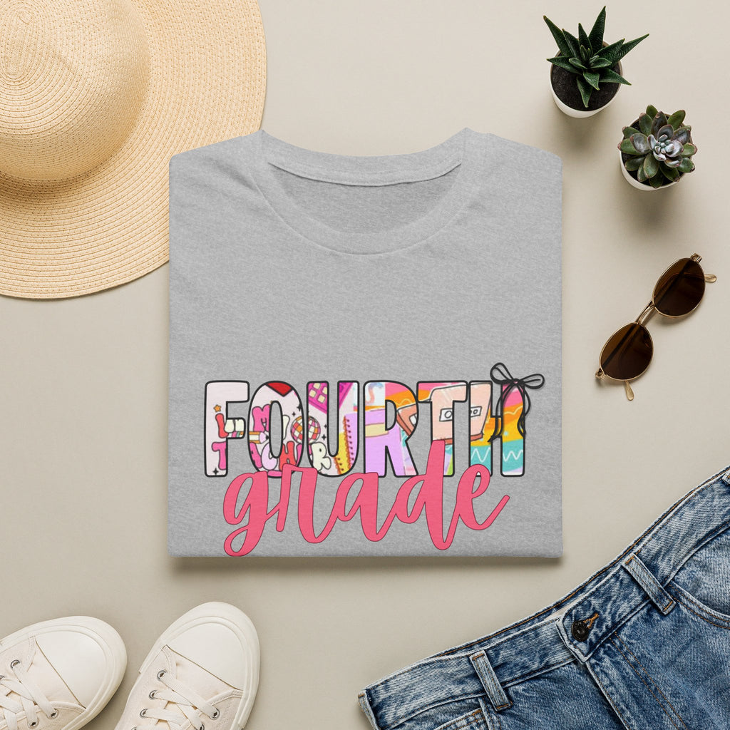 Fourth Grade T-Shirt — Colorful School Year Tee ("Fourth Grade" Text)